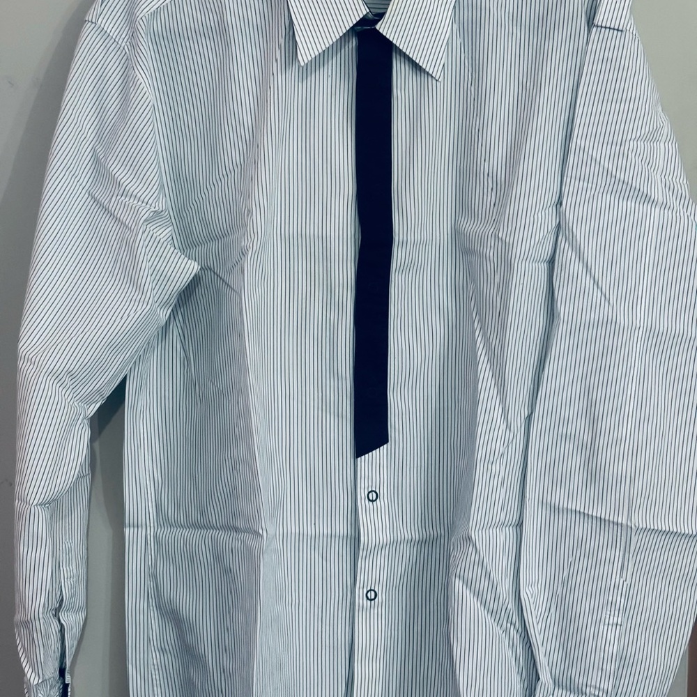 Classic Blue Striped Dress Shirt for Men